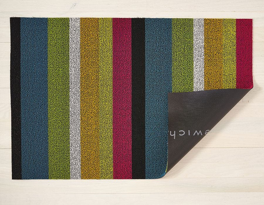Chilewich Bold Stripe Shag Doormat - Multi 18" x 28"
