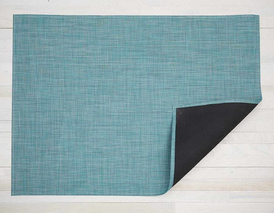 Chilewich Mini Basketweave Floormat - Turquoise 35" x 48"