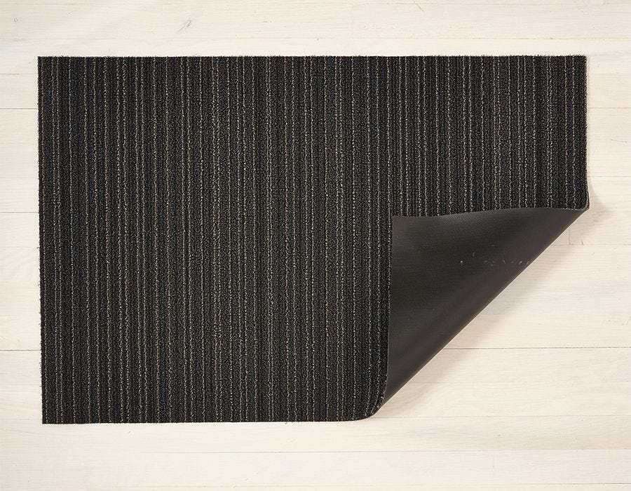 Chilewich Skinny Stripe Shag Doormat - Steel 18" x 28"