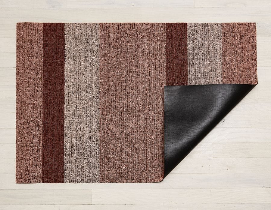 Chilewich Bold Stripe Shag Doormat - Peach 18” x 28”