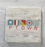 ptown flag Coaster - Natural Stone