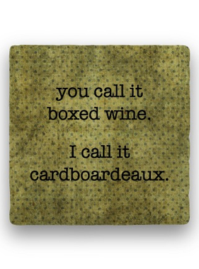 you call it boxed wine Coaster - Natural Stone