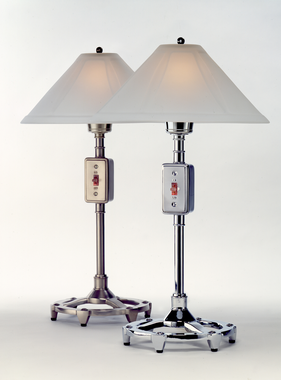 Industrial Table Lamp - Polished Chrome 14"R x 24"H, (60 W - 75 W bulb not included)