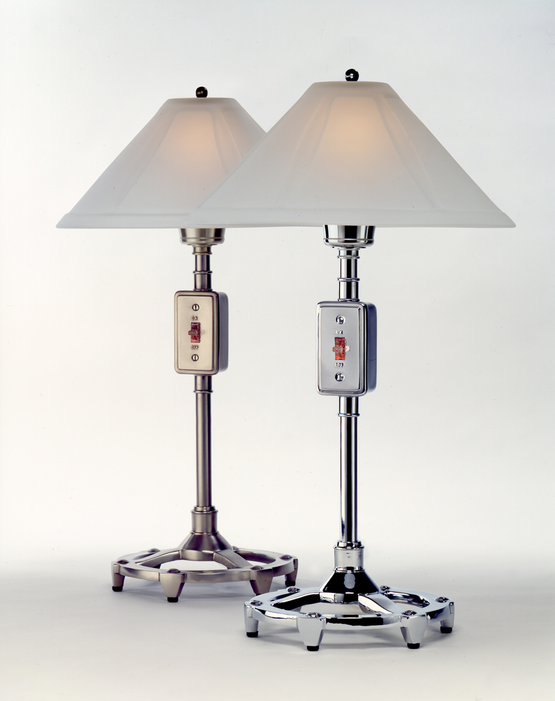 Industrial Table Lamp - Brushed Pewter 14"R x 24"H, (60 W - 75 W bulb not included)