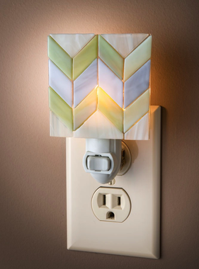 Night Light - Chevron-Seagrass & Gray