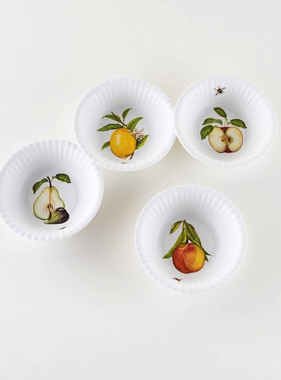 Melamine “Paper” Fruit Bowls - 6” Set of 4 Assorted