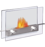 Care Free Fireplace - Stainless & Glass - 14”W x 11”H x 5”D