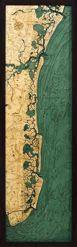 New Jersey South Shore Wood Carving 13.5” x 43”