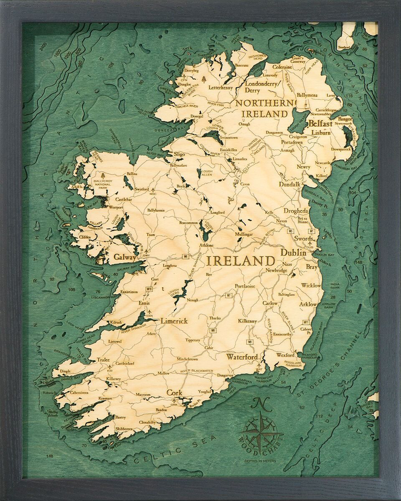 Ireland Wood Carving 16”W x 20”H