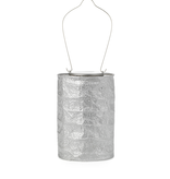 Cylinder Solar Lantern - Silver 7.5"