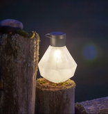 Gem Light Glass Solar Lantern - Milk 5.5” x 7”