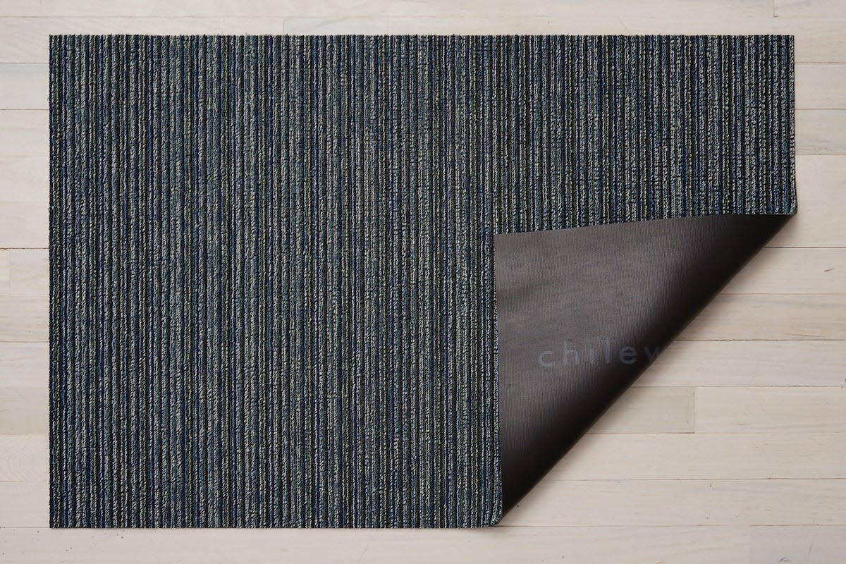 Chilewich Skinny Stripe Shag Utility Mat - Forest 24" x 36"