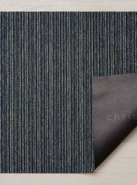 Chilewich Skinny Stripe Shag Doormat - Forest 18" x 28"