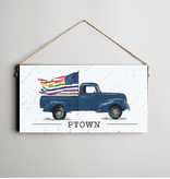 Twine Sign - Truck PTOWN Rainbow Flag