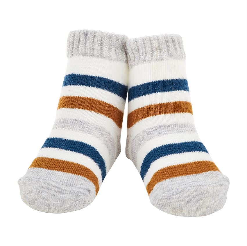 Gray & Blue Stripe Socks