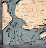 Brooklyn Wood Map - Gray Frame 24.5"W x 31"L
