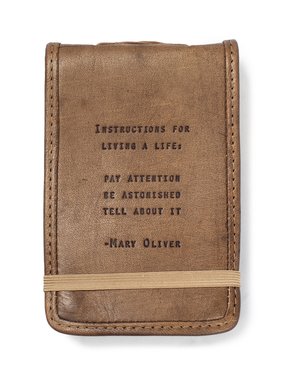 Leather Journal Mini - Mary Oliver 4” x 6”