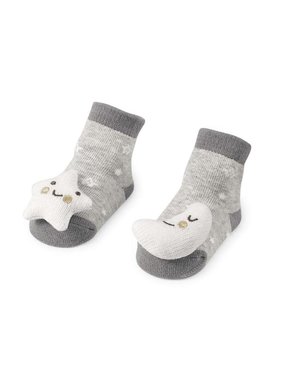 Moon & Star Rattle Toe Socks