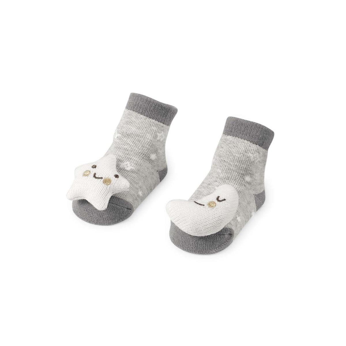 Moon & Star Rattle Toe Socks