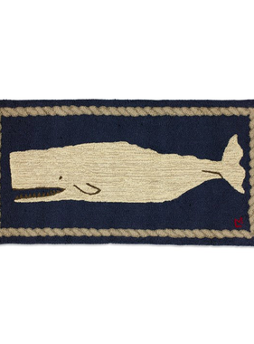 2’ x 4' Moby Dick Whale Rug - Blue & White