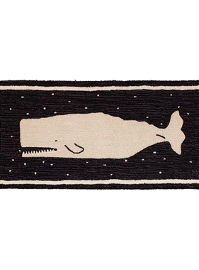 2’ x 4' Starry Night Whale Rug - Black & White