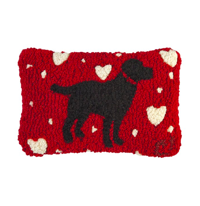 Lab Love Hooked Wool Pillow 8” x 12”
