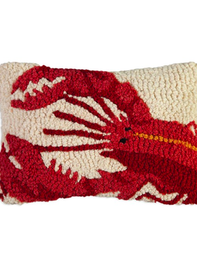 Red Lobster Hooked Wool Pillow 8” x 12”