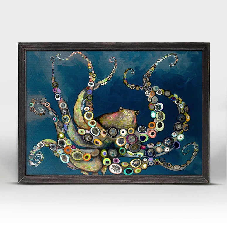 Octopus In The Deep Blue Sea Mini Canvas 7” x 5”