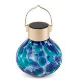 Glass Tea Solar Lantern - Tidal Blue 5.5"