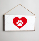 Twine Sign - Heart Paw