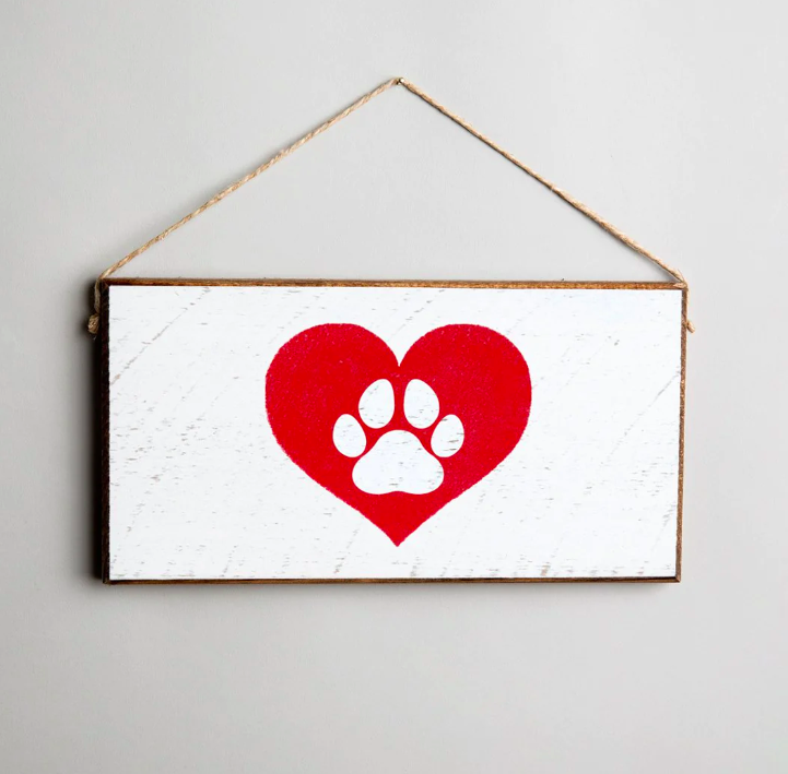 Twine Sign - Heart Paw