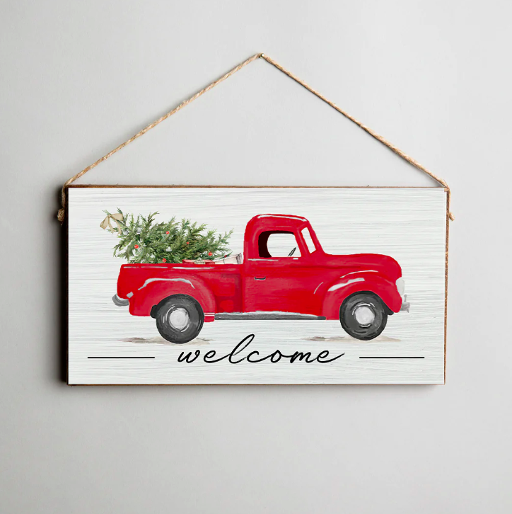 Twine Sign - Truck Welcome Christmas