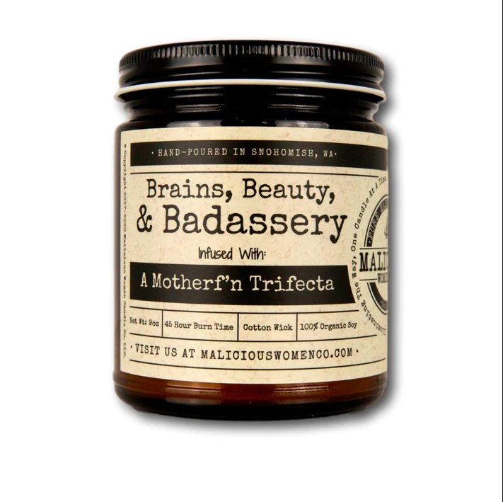 Brains, Beauty, & Badassery Soy Candle 9oz - Cabernet All Day Scent