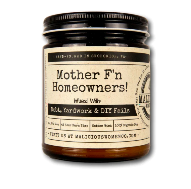 Mother F'n Homeowners Soy Candle 9oz - Vanilla Cupcake Scent