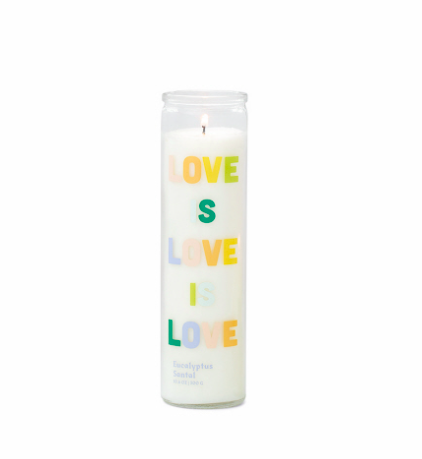 Love is Love Rainbow Prayer Candle - 10.6oz Eucalyptus Santal
