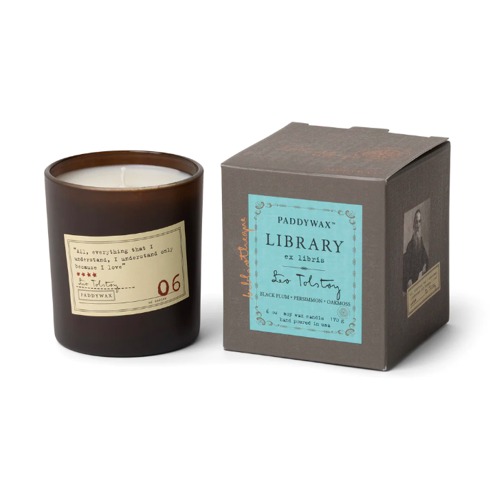 Library Candles Tolstoy 6oz Glass