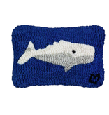 Humphrey Whale Hooked Wool Pillow 8” x 12”