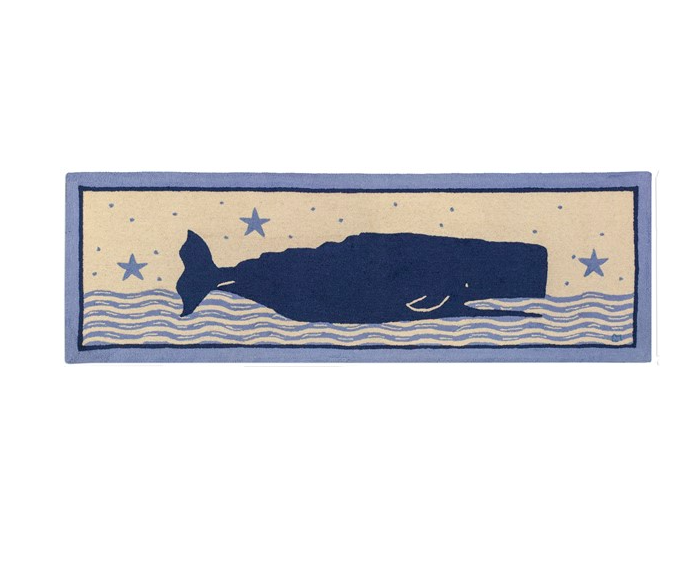 Wavy Ocean Whale Runner - 2.5' x 8'
