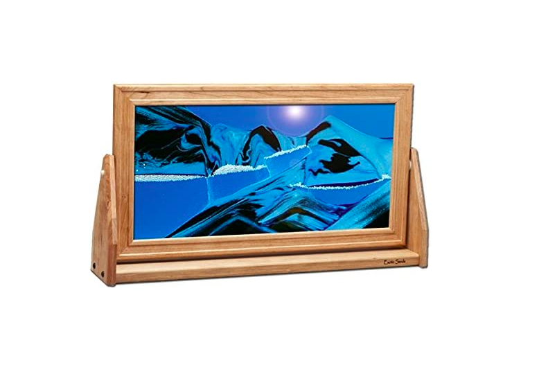 Cherry Wood Exotic Sand Picture - XXL Ocean Blue
