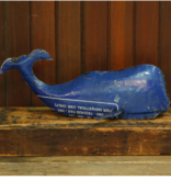 Blue Reclaimed Metal Whale - Lrg