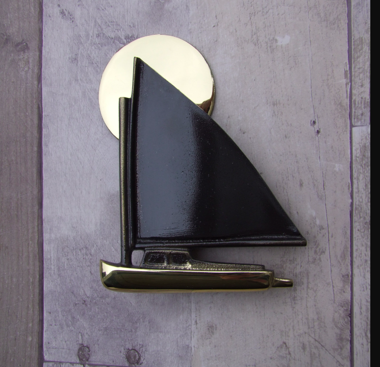 Catboat Door Knocker Brass