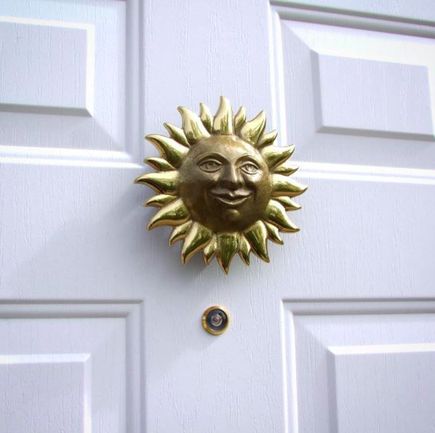 Sunface Door Knocker Brass