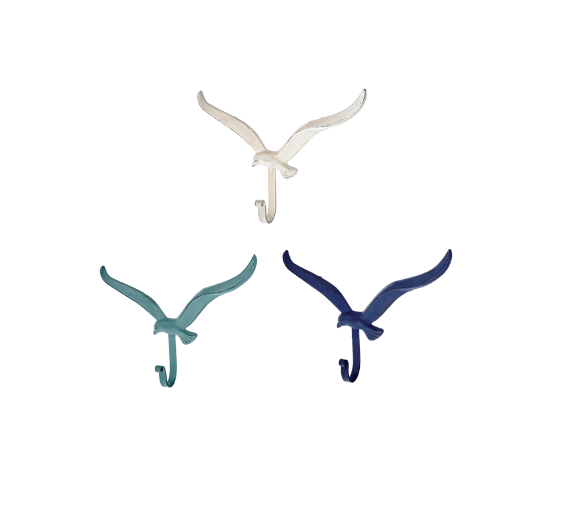 Shorebird Wall Hook - White/Seafoam/Blue