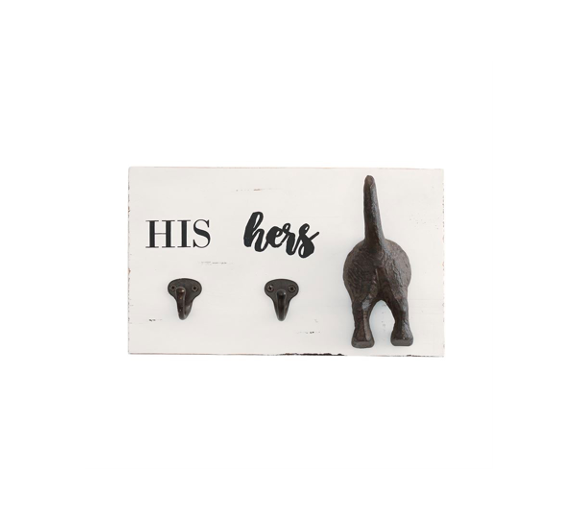 His, Hers & Pup Wall Hook