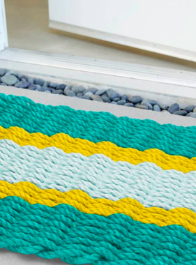 Cord Mats -Teal Triple Stripe     Starting at