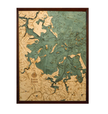 Boston Harbor Wood Map - Large