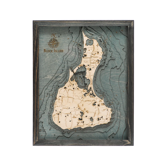 Block Island Wood Map