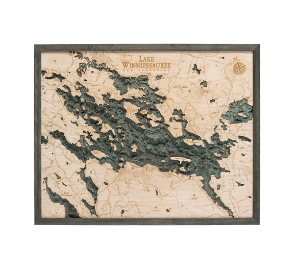 Lake Winnipeasaukee Wood Map