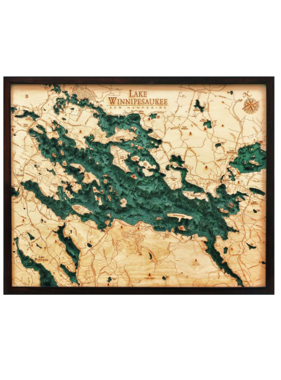 Lake Winnipeasaukee Wood Map