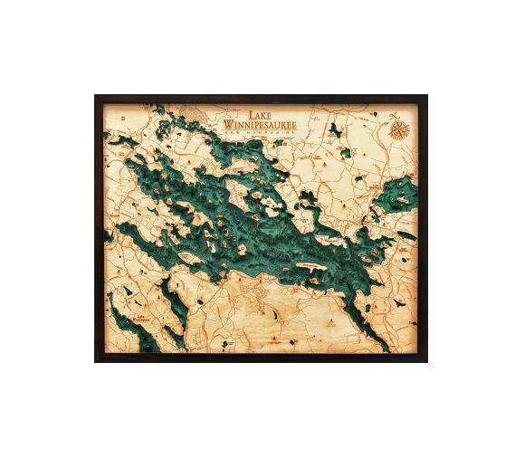 Lake Winnipeasaukee Wood Map